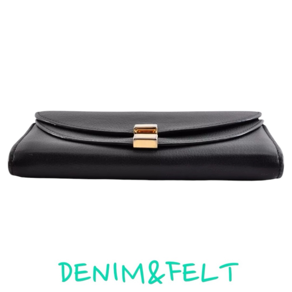 🖤🤎Chloe Georgia Black/Beige Leather Long Wallet w/ Flap | PRELOVED! EUC!!🖤🤎 - Picture 4 of 10